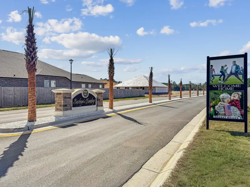 Entrance to the Buckeyes Landing community in Navarre, FL, featuring signage and landscaping (Image 9).