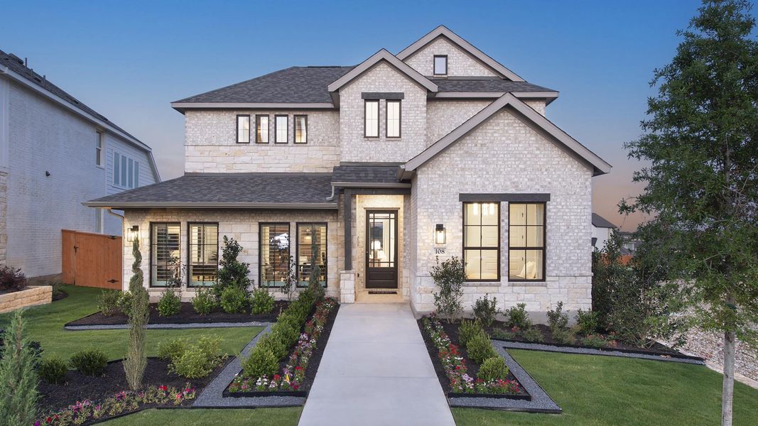 Front exterior of a home in the Lariat 50' community, located in Liberty Hill, TX (Image 2).
