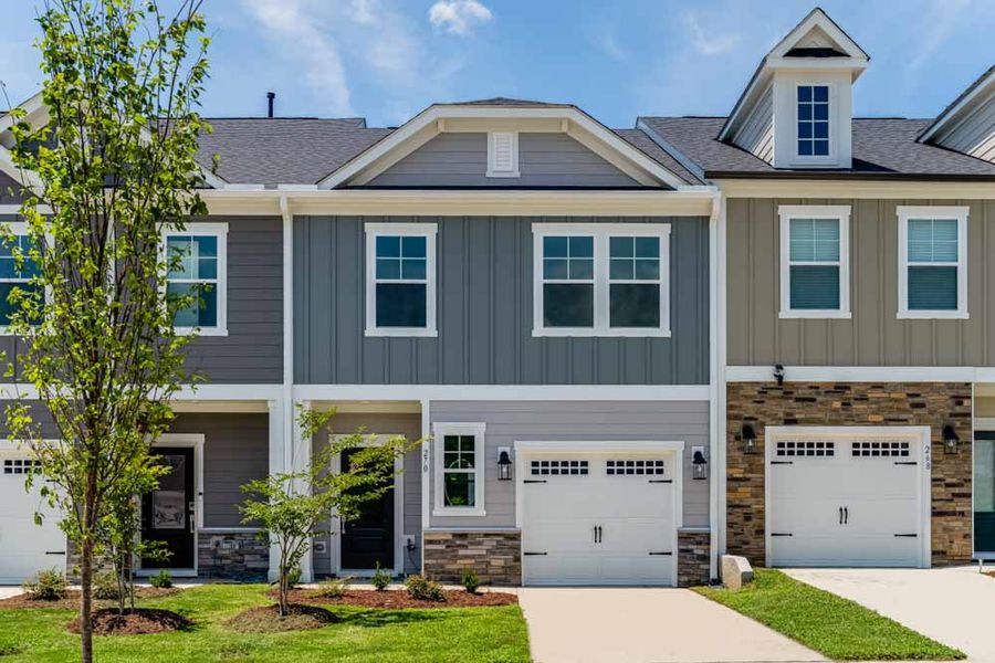 Front exterior of a home in the Buffalo Townes community, located in Garner, NC (Image 2).