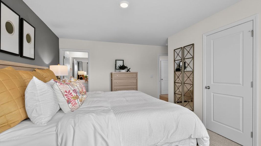 Furnished interior in a model home at The Townes at Belle Grove in Wendell (Image 30).