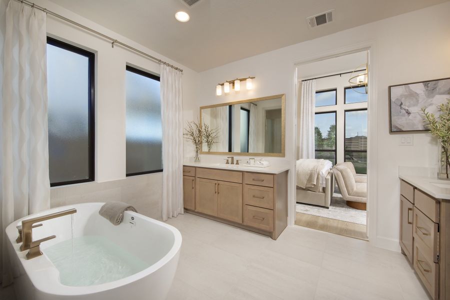 Furnished interior in a model home at Austin Point 60' in Richmond (Image 14).