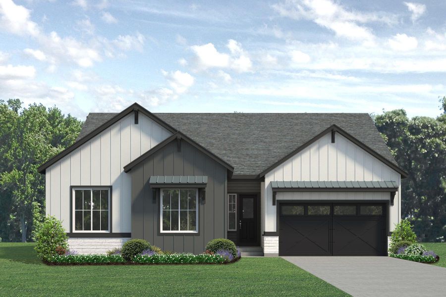 Front exterior of a home in the Highlands Preserve community, located in Mead, CO (Image 12).