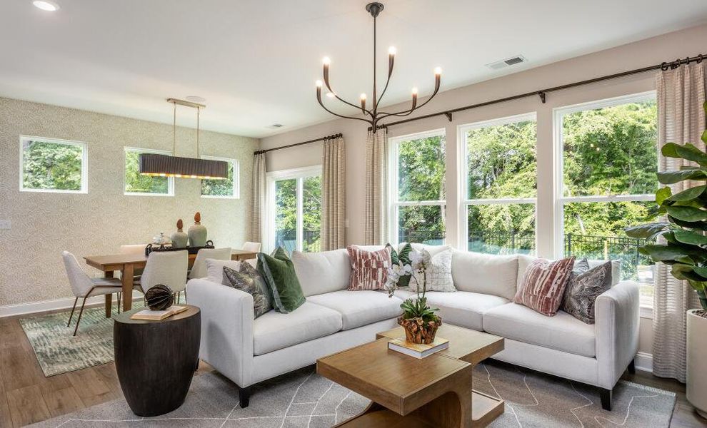 Furnished interior in a model home at Running Brook Townes in Durham (Image 9).