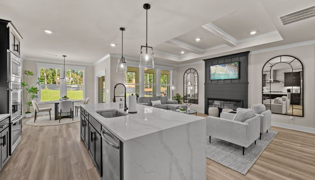 Furnished interior in a model home at Rosewood Lake Preserve in Hoschton (Image 17).