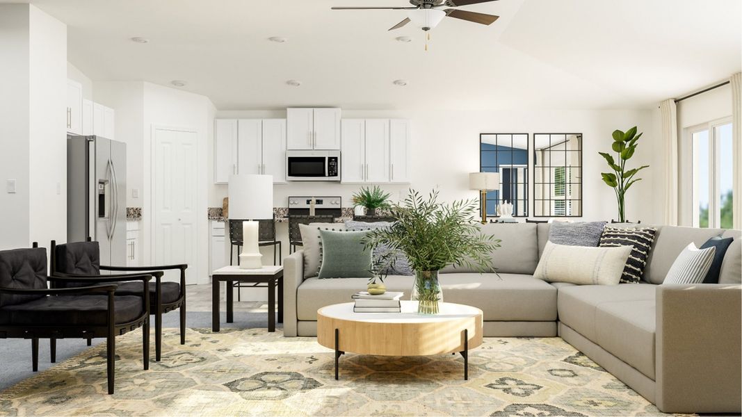 Furnished interior in a model home at Abbott Square: The Executives in Zephyrhills (Image 17). Furnished interior in a model home at Abbott Square: The Executives in Zephyrhills (Image 17).