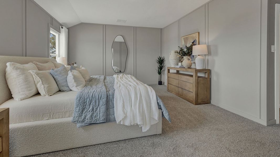 Furnished interior in a model home at Paramount in Kyle (Image 18).