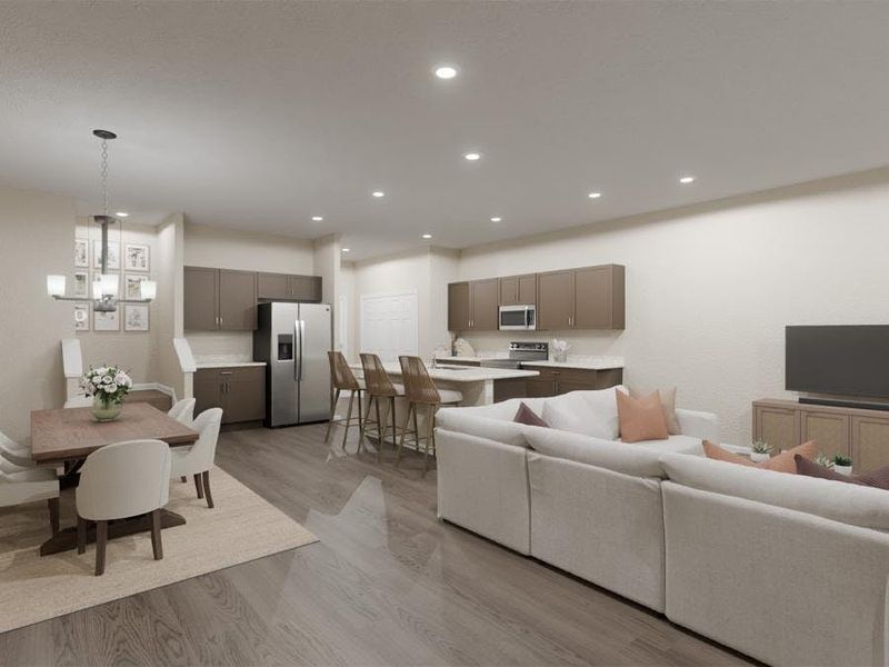 These new construction townhomes feature spacious, open-concept layouts (Artist`s rendering of the Juniper) These new construction townhomes feature spacious, open-concept layouts (Artist`s rendering of the Juniper)