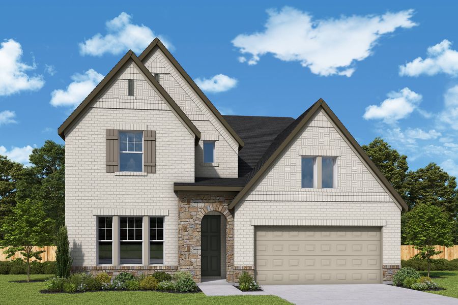 Front exterior of a home in the Crighton Cove community, located in Conroe, TX (Image 1). Front exterior of a home in the Crighton Cove community, located in Conroe, TX (Image 1).