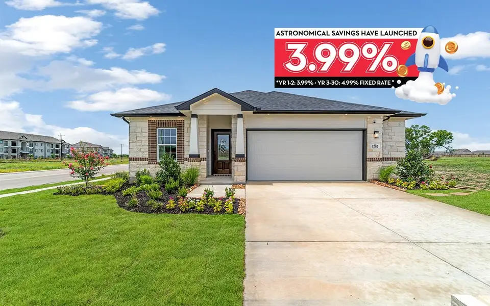 Front exterior of a home in the Mesa Vista community, located in San Antonio, TX (Image 1).