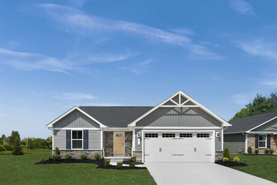 Own a one-level home in Woodruff with lawncare, pool, and trails included!