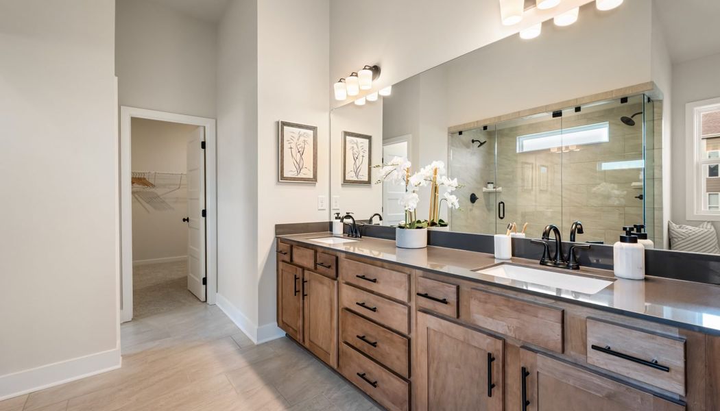 Furnished interior in a model home at Pinecrest Ridge in Dacula (Image 33).