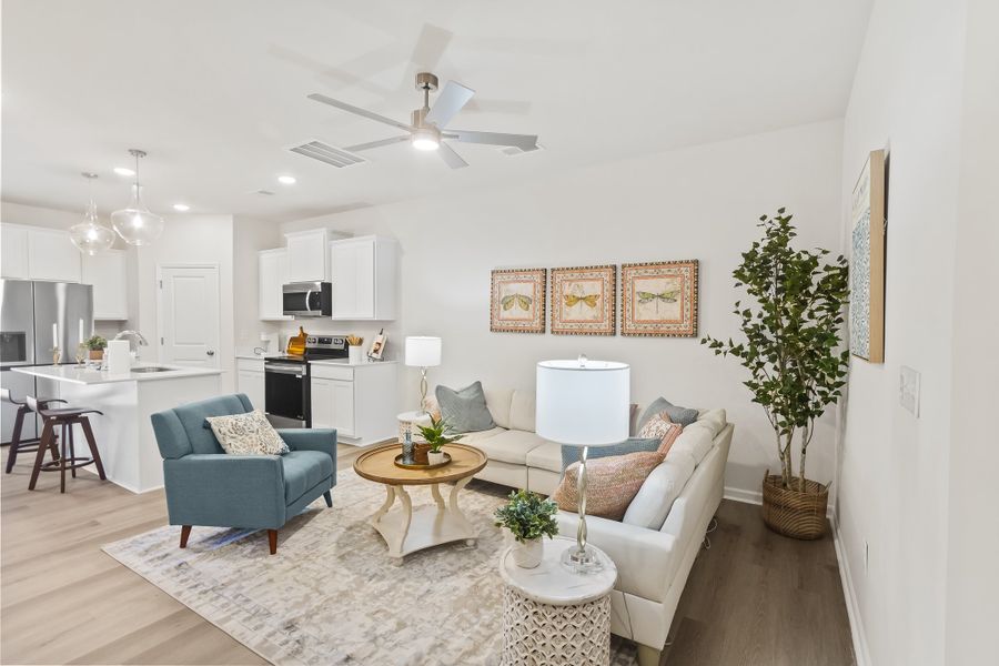 Furnished interior in a model home at Cottage Corners in Taylors (Image 9). Furnished interior in a model home at Cottage Corners in Taylors (Image 9).