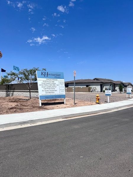 A modern community with pristine landscaping at Estates at Rancho Mirage by K. Hovnanian® Homes (Maricopa, AZ). A modern community with pristine landscaping at Estates at Rancho Mirage by K. Hovnanian® Homes (Maricopa, AZ).