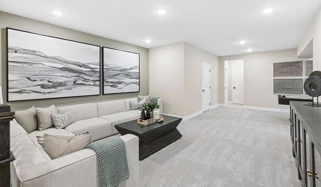 Furnished interior in a model home at The Duos at Looking Glass in Parker (Image 9).