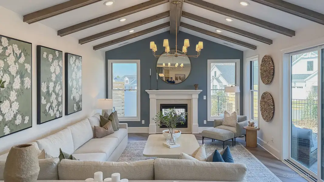 Furnished interior in a model home at The Courtyards at Lake Davidson in Mooresville (Image 20).