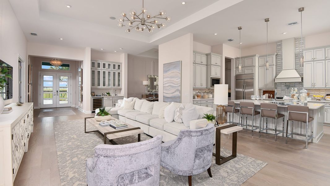 Furnished interior in a model home at Esplanade by the Islands in Naples (Image 64).