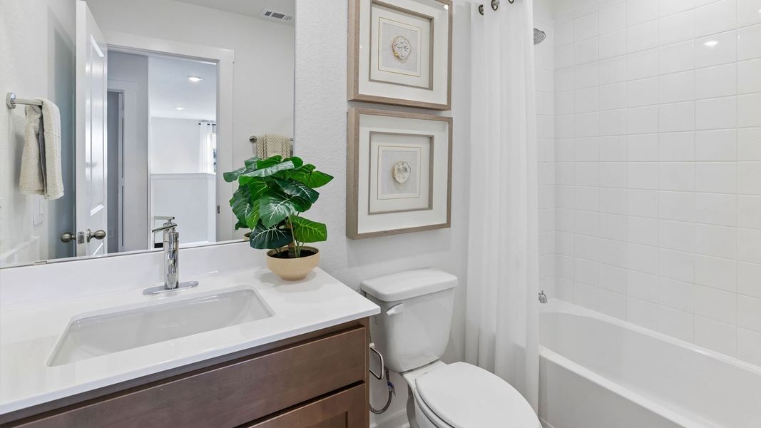 Furnished interior in a model home at Frontier in Mustang Ridge (Image 25).