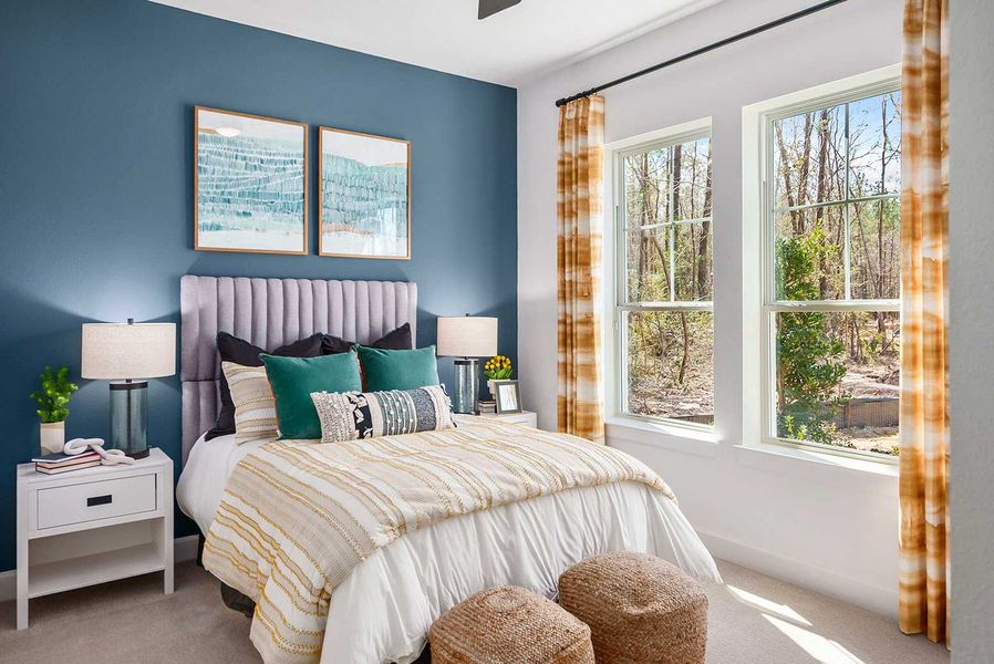 Furnished interior in a model home at The Highlands 45' - Encore Collection in Porter (Image 20).