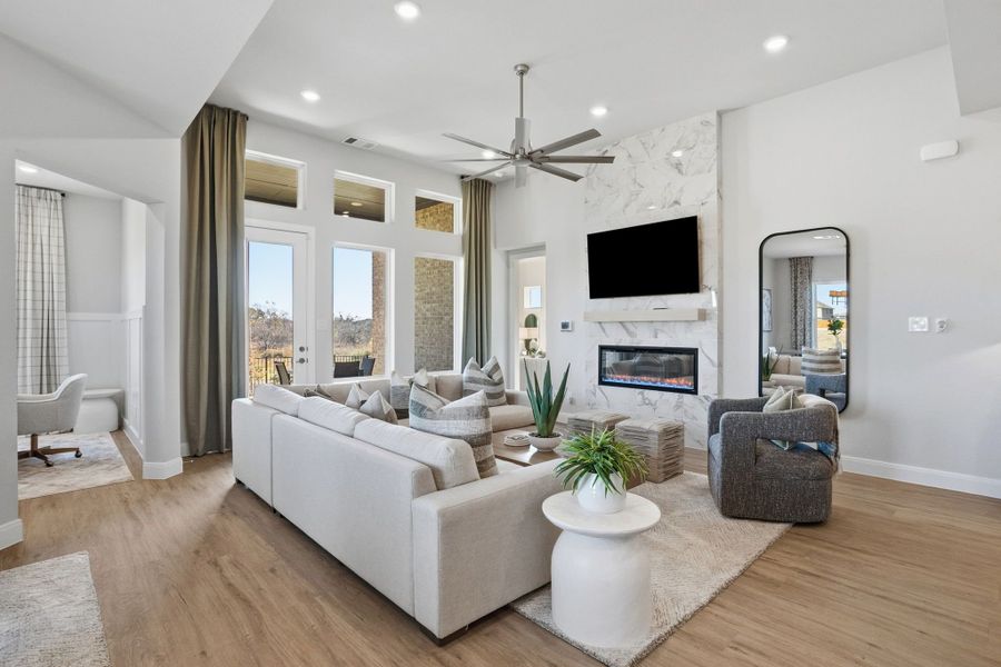 Furnished interior in a model home at Lily Creek at Sutton Fields in Aubrey (Image 88).