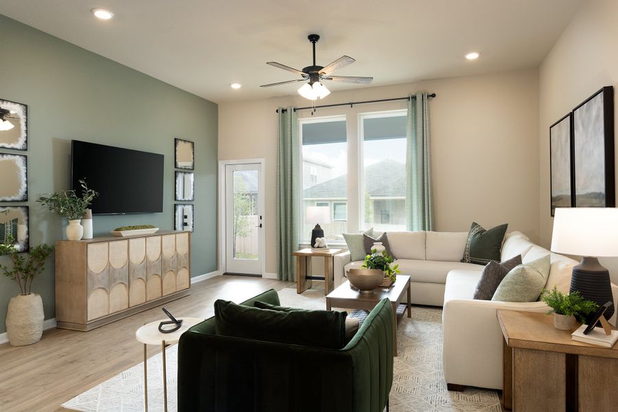 Furnished interior in a model home at Bricewood in Helotes (Image 6).