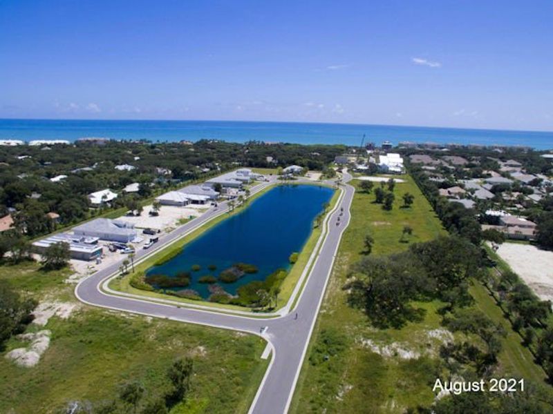 Aerial view of the The Strand community in Vero Beach, FL, showing layout and nearby surroundings (Image 47).