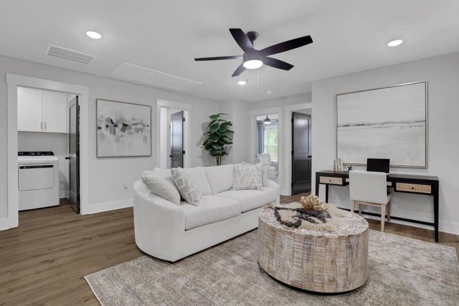 Furnished interior in a model home at Villas at Dawsonville Townhomes in Dawsonville (Image 13). Furnished interior in a model home at Villas at Dawsonville Townhomes in Dawsonville (Image 13).
