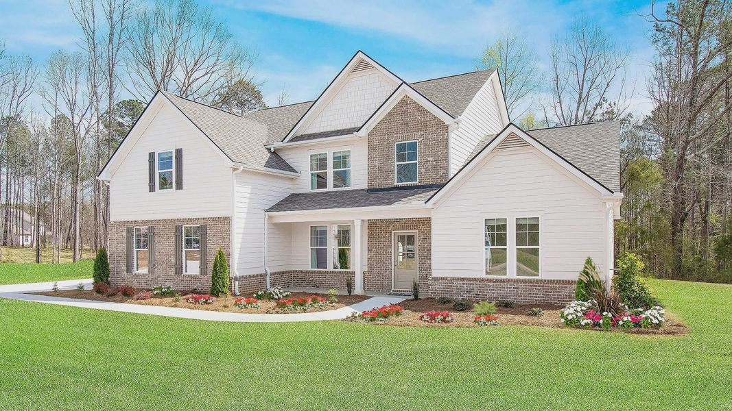 Front exterior of a home in the Saddleridge community, located in Senoia, GA (Image 2). Front exterior of a home in the Saddleridge community, located in Senoia, GA (Image 2).