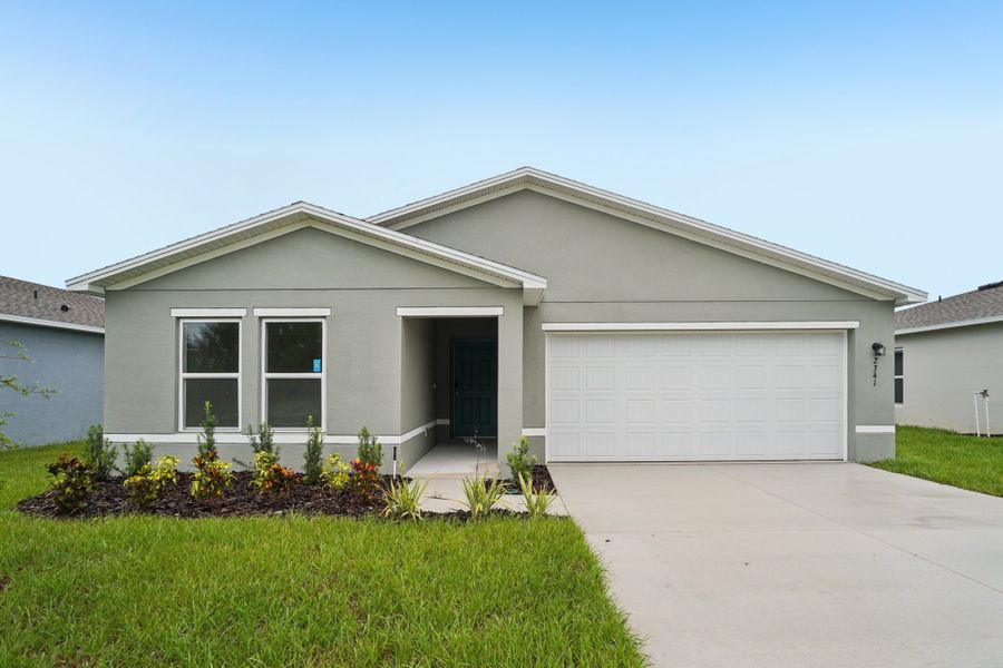A house with a garage.