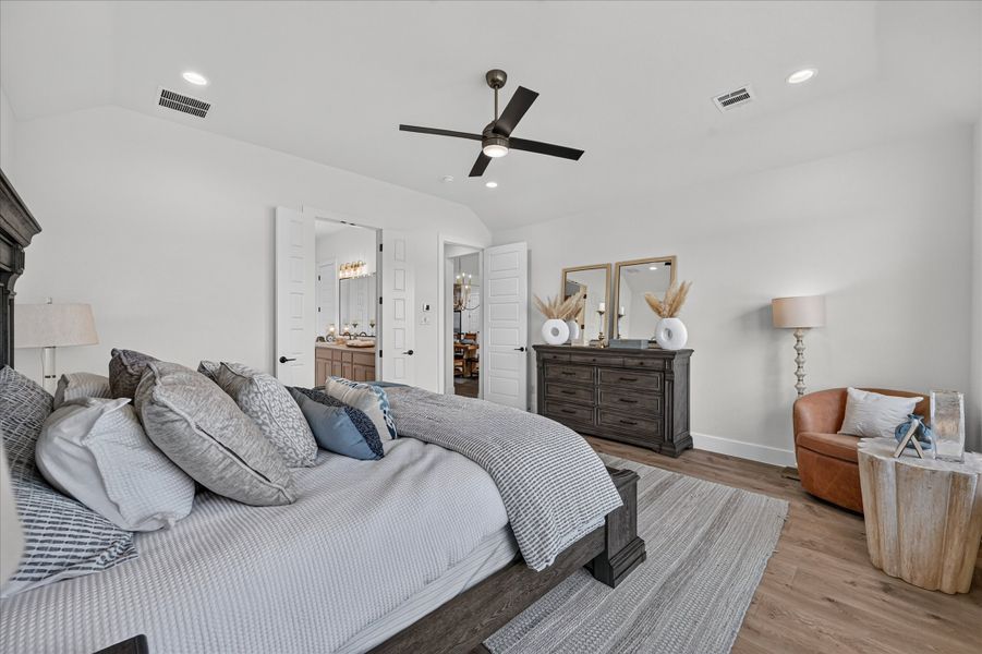 Furnished interior in a model home at Paloma Ranches in Justin (Image 25).