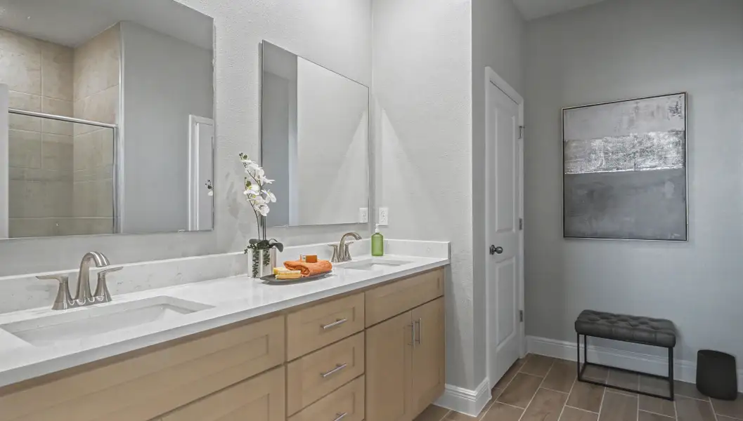 Furnished interior in a model home at Villa Pass in Groveland (Image 6).