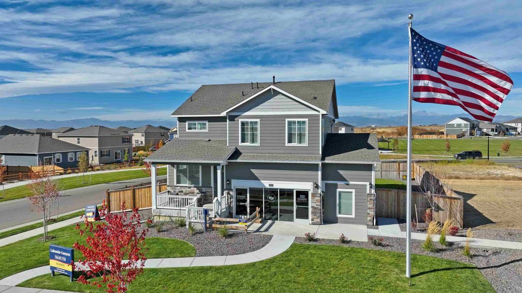 Front exterior of a home in the Lakeside Canyon community, located in Mead, CO (Image 4).