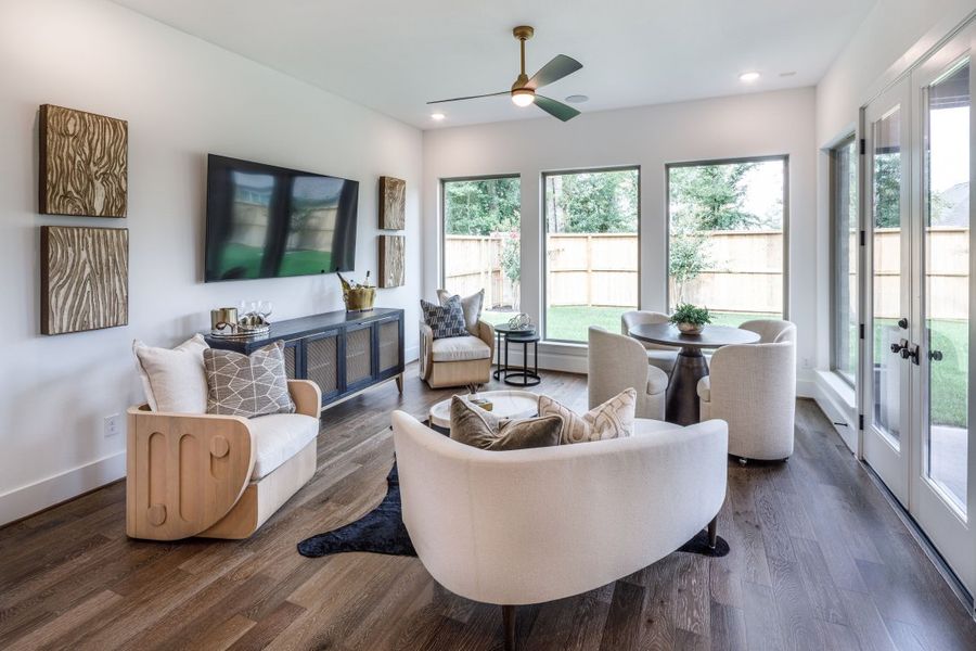 Furnished interior in a model home at The Highlands in Porter (Image 35).