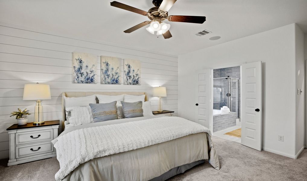 Furnished interior in a model home at The Landing in New Caney (Image 5).
