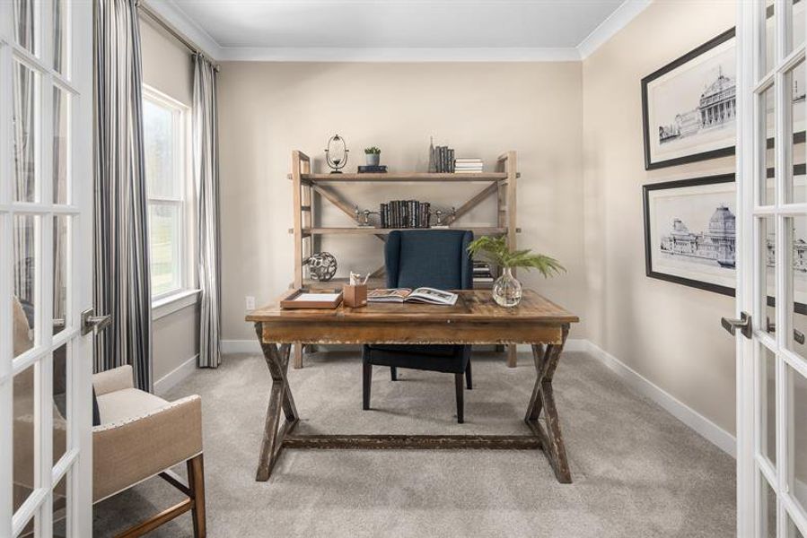 Furnished interior in a model home at Backwoods Farms in Moyock (Image 6).