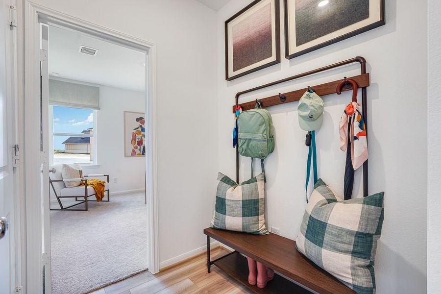 Furnished interior in a model home at Raburn Reserve 50s in Tomball (Image 84).