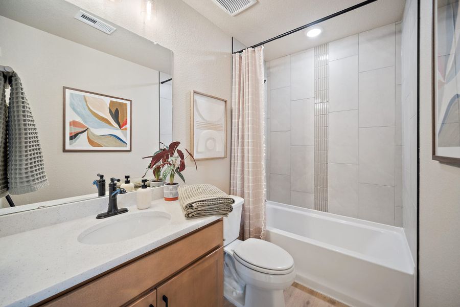 Furnished interior in a model home at Trails at Aspen Ridge-3 in Colorado Springs (Image 23). Furnished interior in a model home at Trails at Aspen Ridge-3 in Colorado Springs (Image 23).