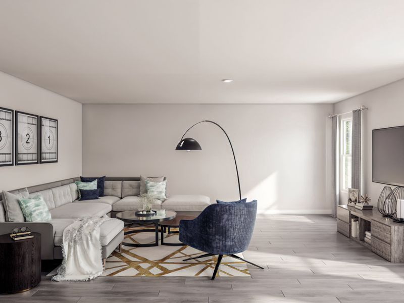 Furnished interior in a model home at Villages of Mayfield in Cleburne (Image 28).