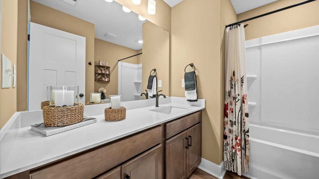 Furnished interior in a model home at Clarke Townes in Anderson (Image 6). Furnished interior in a model home at Clarke Townes in Anderson (Image 6).