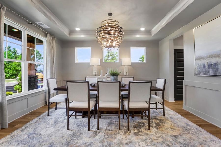 Furnished interior in a model home at Arbor West in Dawsonville (Image 5). Furnished interior in a model home at Arbor West in Dawsonville (Image 5).