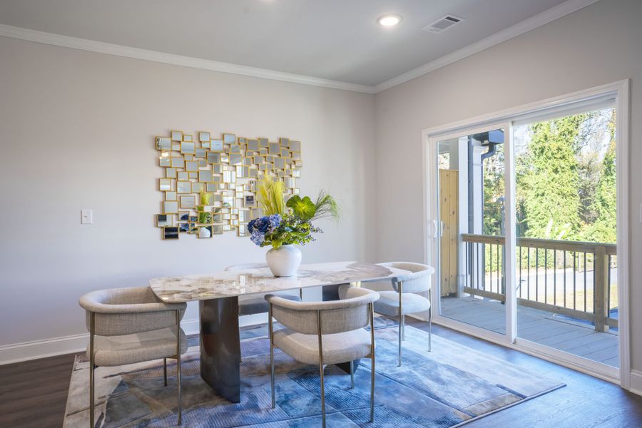 Furnished interior in a model home at Town Center Overlook in Norcross (Image 7). Furnished interior in a model home at Town Center Overlook in Norcross (Image 7).