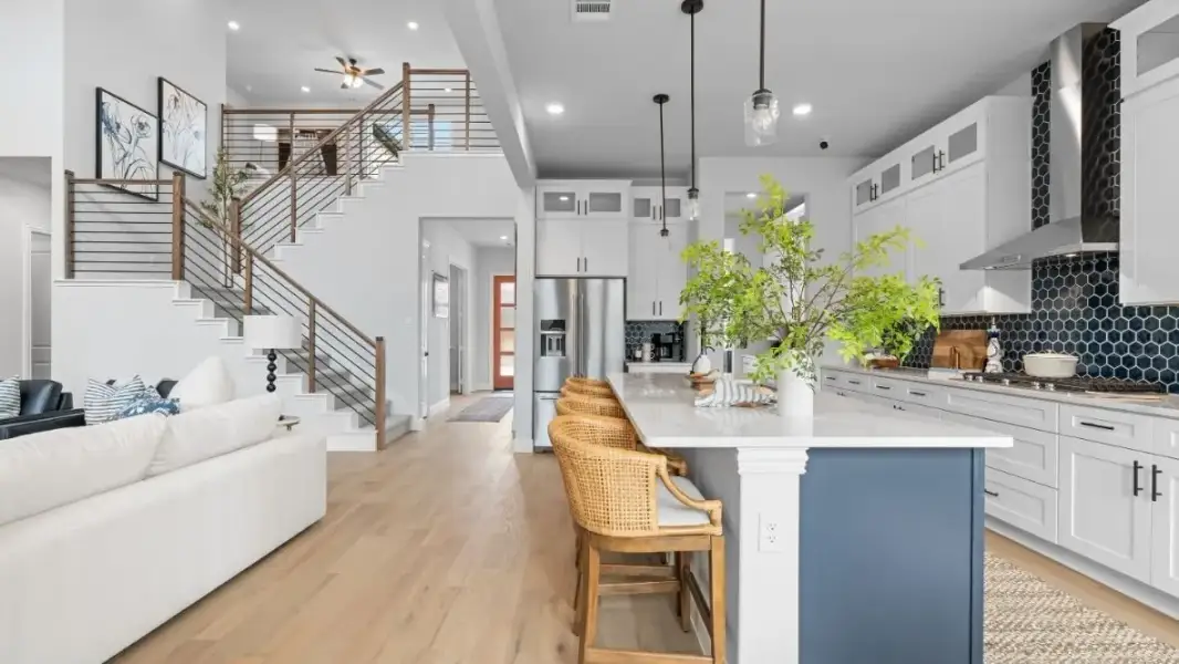 Furnished interior in a model home at White Rock Trail Addition in Dallas (Image 8).