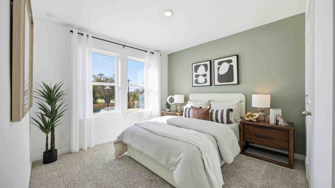 Furnished interior in a model home at Mansfield Park in Houston (Image 17).
