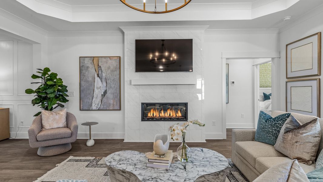 Furnished interior in a model home at Belmont at Albemarle in Hertford (Image 10).