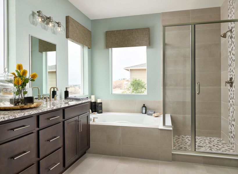 Furnished interior in a model home at Trailside at Cottonwood Creek in Colorado Springs (Image 16).