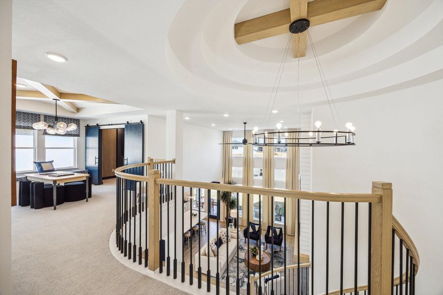 Furnished interior in a model home at Everly - 50' in Hockley (Image 18).