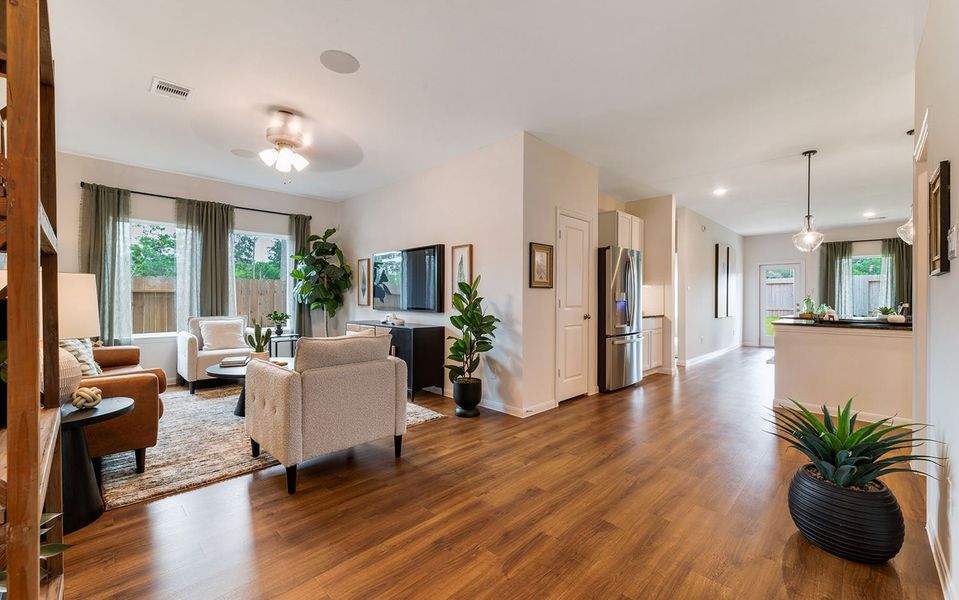 Furnished interior in a model home at The Pines at Seven Coves in Willis (Image 4).