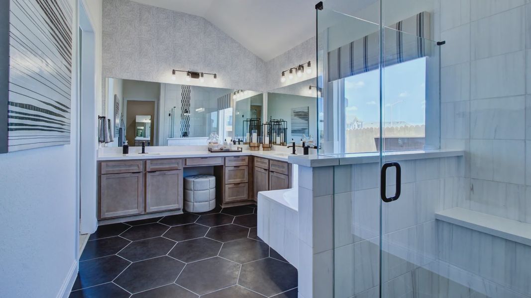 Furnished interior in a model home at Veramendi in New Braunfels (Image 29).