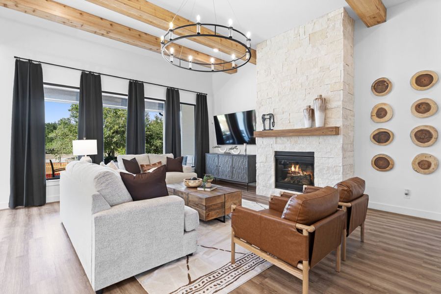 Furnished interior in a model home at Hunters Crossing in Sealy (Image 12).