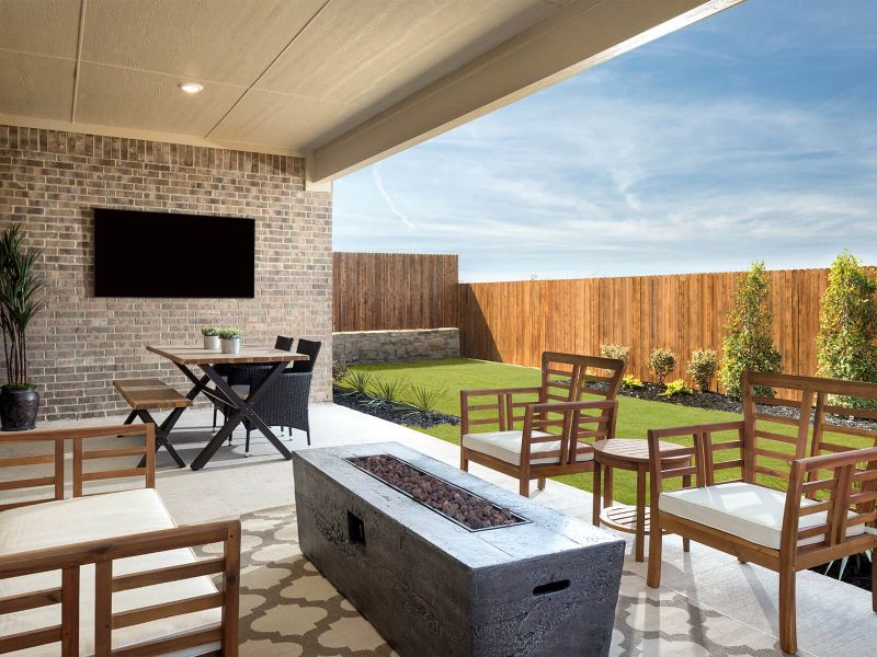 The Bexar patio featured at The Quarry at Stoneridge.