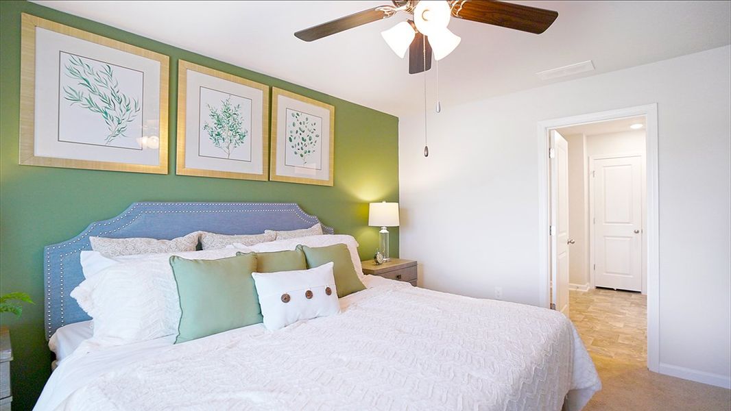 Furnished interior in a model home at The Parish at Flat Rock Townhomes in Graniteville (Image 15).